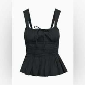 Aritzia Black Peplum Blouse